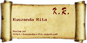 Kuszenda Rita névjegykártya