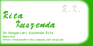 rita kuszenda business card